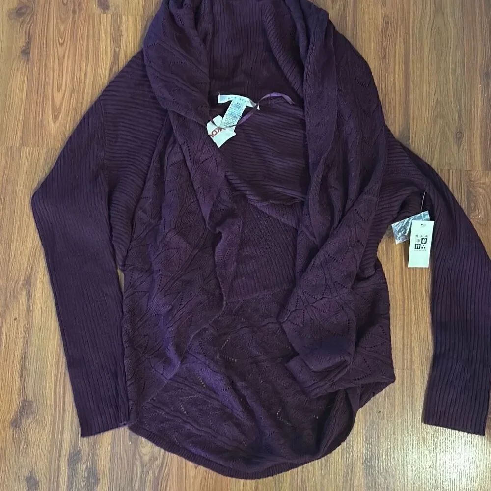 NWT Max Studio wine purple color open cardigan sweater slouchy size 3X tjmaxx